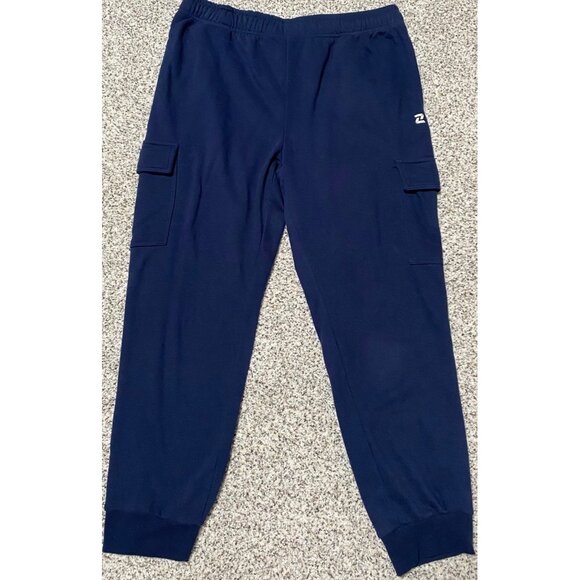 Zelos Jogger Pants Men Cargo Pocket Stretch Jogger Sweatpants LARGE Navy Blue - Picture 1 of 4